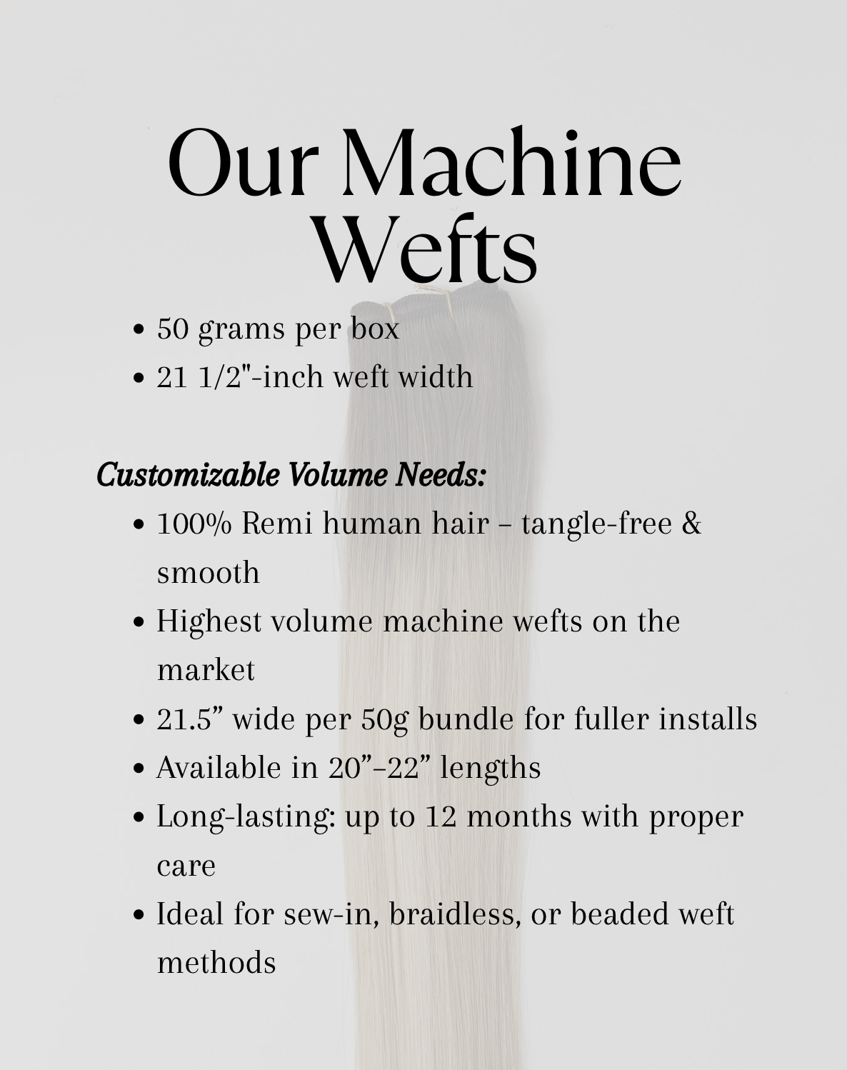 Lisa Machine Wefts - Christian Michael Hair Extensions